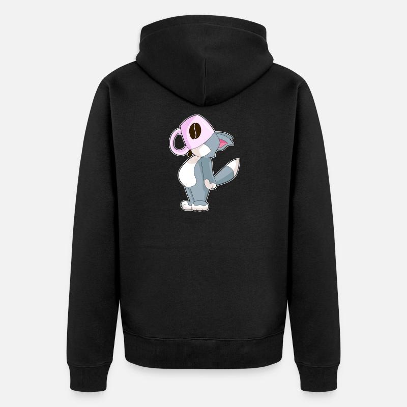 Tasse à café chat - Veste à capuche bio Premium Unisexe - noir