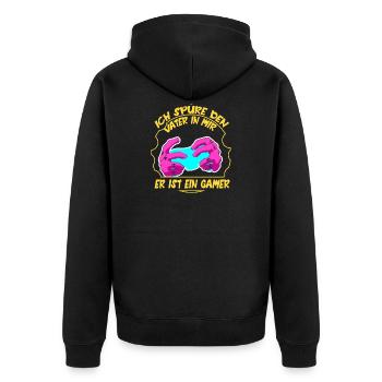 Papa Papa Gamer Gamer Gamer Gamer Gaming - Veste à capuche bio Premium Unisexe - noir - Dos - Nico (187cm)