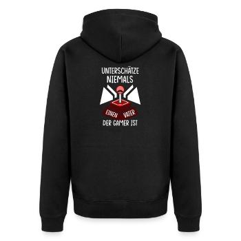 Gamer Gamer Nerd Father Saying Father's Day Funny - Unisex Premium Organic Zip Hoodie - black - Back - Nico (187cm)
