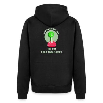 Fête des Pères Père Gamer Jeux Vidéo Papa - Veste à capuche bio Premium Unisexe - noir - Dos - Nico (187cm)