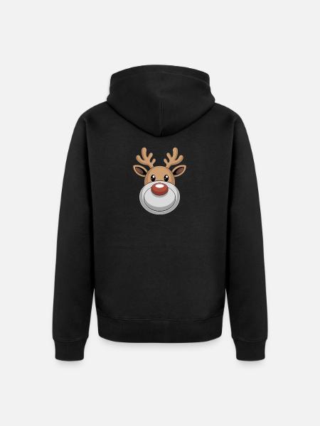 Renne Noël laid - Veste à capuche bio Premium Unisexe - noir