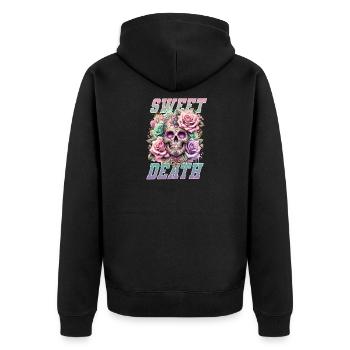 Fleurs Crâne Beauté Floraison - Veste à capuche bio Premium Unisexe - noir - Dos - Nico (187cm)
