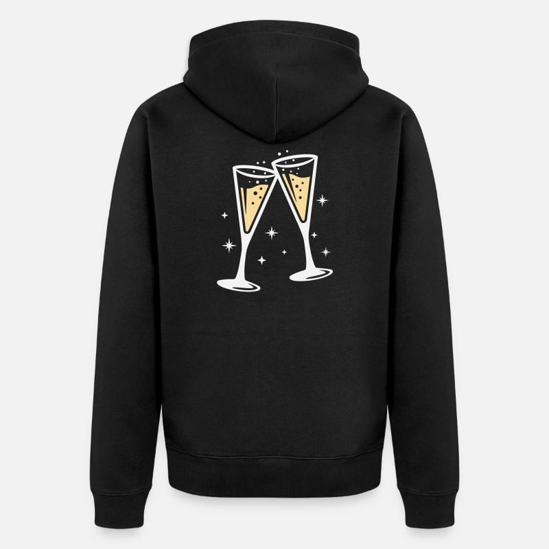 Sektglas Prosecco Sekt Alkohol Prost - Unisex Premium Organic Zip Hoodie - black