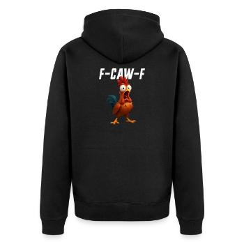 F-Caw-F Poulet Drôle de Poulet FCAWF F Caw F - Veste à capuche bio Premium Unisexe - noir - Dos - Nico (187cm)