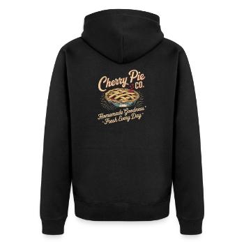 Vintage Bakery Advertising - Unisex Premium Organic Zip Hoodie - black - Back - Nico (187cm)
