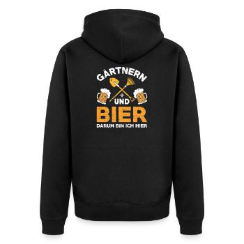 Garden Gardener Gardening Gardening Gardening Gardening - Unisex Premium Organic Zip Hoodie - black - Back - Nico (187cm)