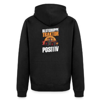 Farmer Farm Farmer Farmer Tractor - Unisex Premium Organic Zip Hoodie - black - Back - Nico (187cm)