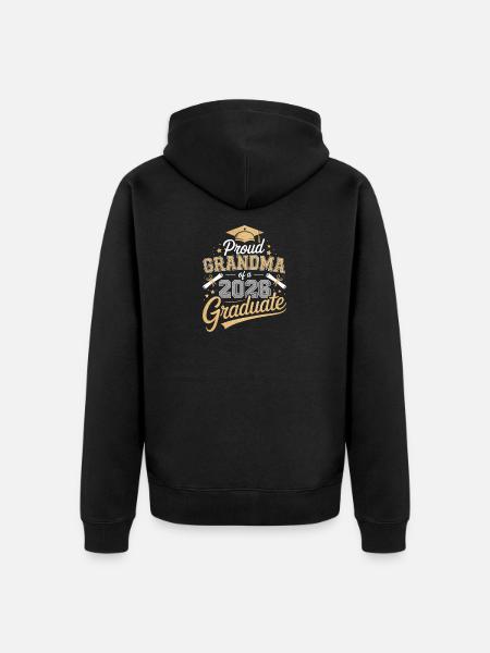 Stolze Oma 2026 Grad - Unisex Premium Bio Zip Hoodie - Schwarz