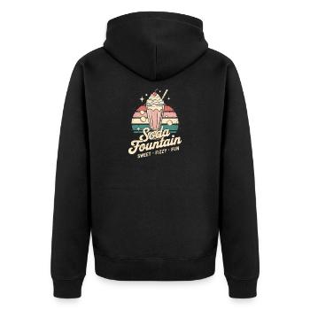 Vintage Soda Advertising - Unisex Premium Organic Zip Hoodie - black - Back - Nico (187cm)