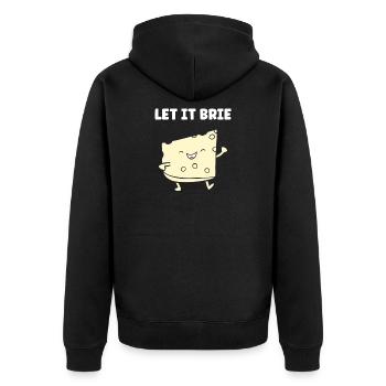 Humor brie cheese - Unisex Premium Organic Zip Hoodie - black - Back - Nico (187cm)