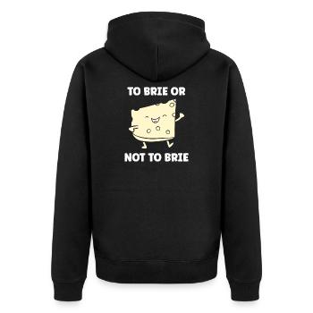 Humor brie cheese - Unisex Premium Organic Zip Hoodie - black - Back - Nico (187cm)