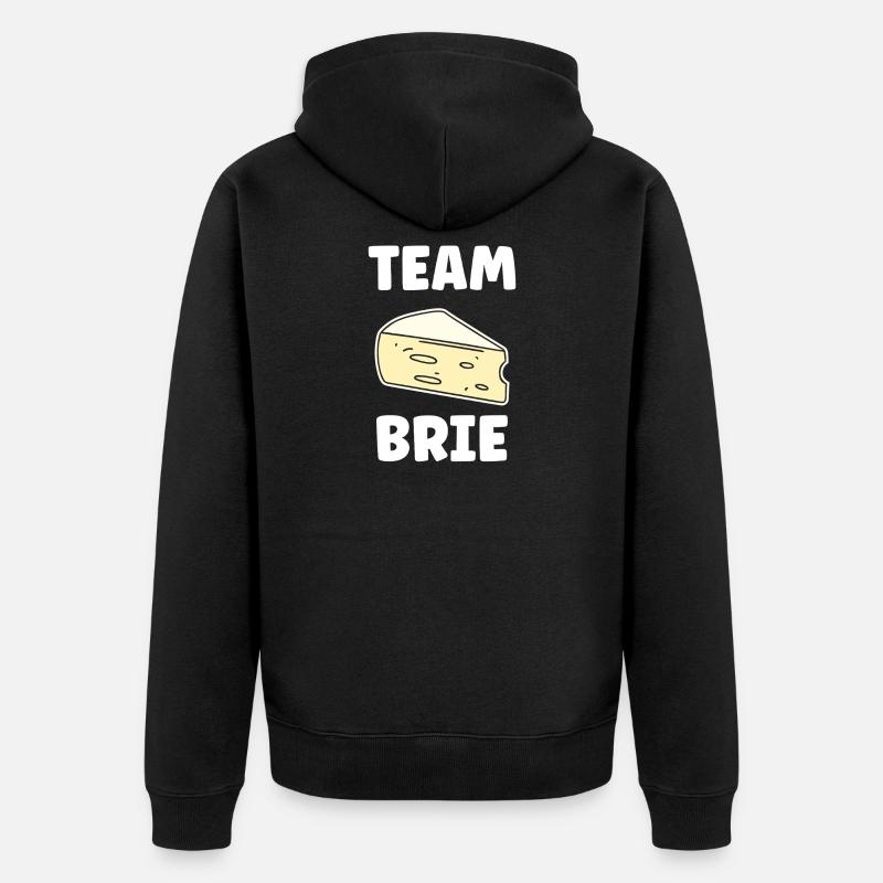 Humor Brie-Käse - Unisex Premium Bio Zip Hoodie - Schwarz