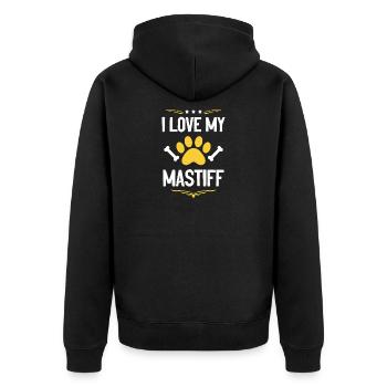 I love my Mastiff - Unisex Premium Organic Zip Hoodie - black - Back - Nico (187cm)
