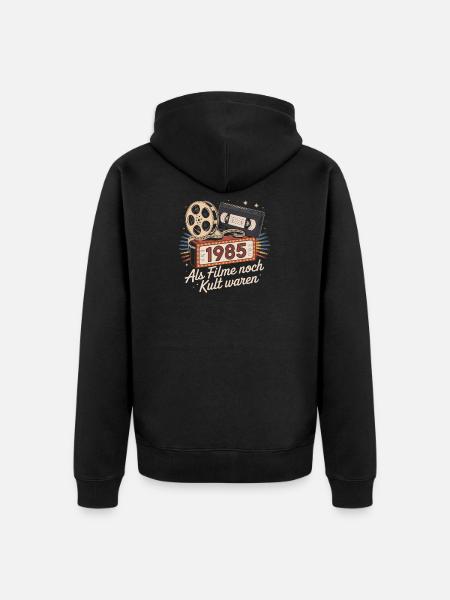 1985 Movie Cult Nostalgia Shirt - Unisex Premium Organic Zip Hoodie - black