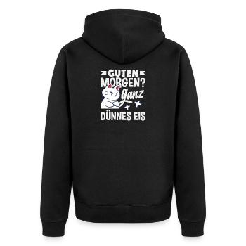 Bonjour chat de glace très mince - Veste à capuche bio Premium Unisexe - noir - Dos - Nico (187cm)