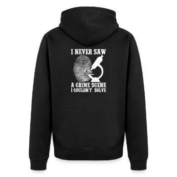 Forensic Analyst Never Saw A Crime Scene Squad - Unisex Premium Bio Zip Hoodie - Schwarz - Hinten - Nico (187cm)