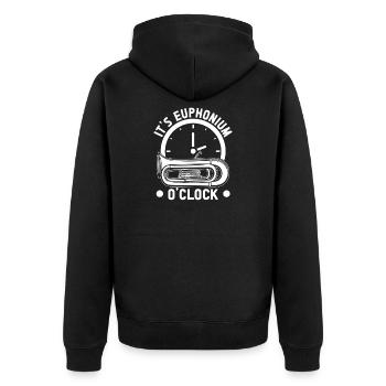 Baritone Player It ́s O ́Clock Euphonium - Unisex Premium Organic Zip Hoodie - black - Back - Nico (187cm)