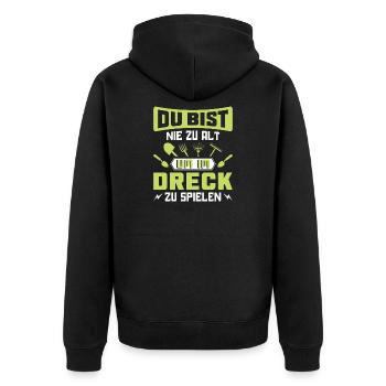 Garden Gardener Gardening Gardening Gardening Gardening - Unisex Premium Organic Zip Hoodie - black - Back - Nico (187cm)