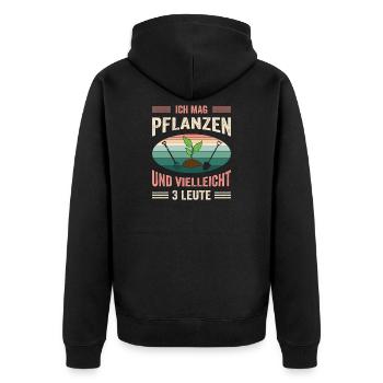 Garden Gardener Gardening Gardening Gardening Gardening - Unisex Premium Organic Zip Hoodie - black - Back - Nico (187cm)