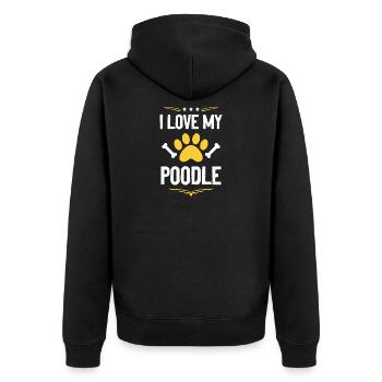 J’adore mon caniche - Veste à capuche bio Premium Unisexe - noir - Dos - Nico (187cm)