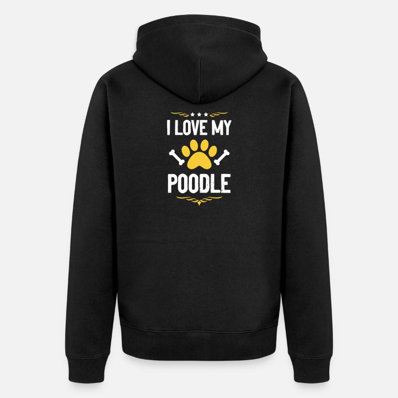 J’adore mon caniche - Veste à capuche bio Premium Unisexe - noir