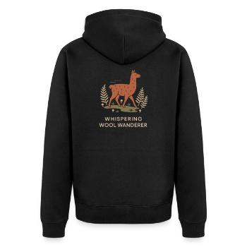 Cottagecore Lama Esthétique Mignon Animal de la Ferme - Veste à capuche bio Premium Unisexe - noir - Dos - Nico (187cm)