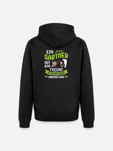 Garten Gärtner Gärtnern Gartenarbeit Gartenarbeit - Unisex Premium Bio Zip Hoodie - Schwarz