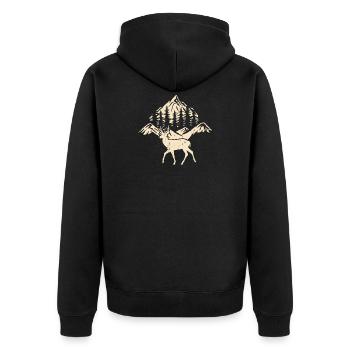 Wandern Wanderer Bergsteiger Geschenk - Unisex Premium Bio Zip Hoodie - Schwarz - Hinten - Nico (187cm)