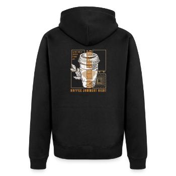 Le café fait juste son travail rétro - Veste à capuche bio Premium Unisexe - noir - Dos - Nico (187cm)