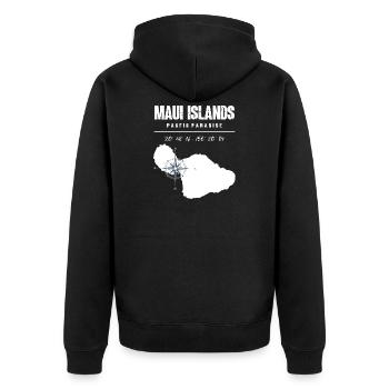 Conception de boussole de l’île de Maui avec coordonnées Vintage - Veste à capuche bio Premium Unisexe - noir - Dos - Nico (187cm)