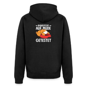 Testé positif pour l’humour du chien fatigué - Veste à capuche bio Premium Unisexe - noir - Dos - Nico (187cm)