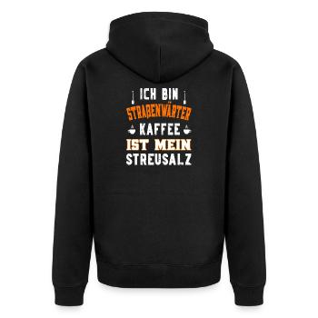 Road Maintenance Workers - Coffee Is My Road Salt - Unisex Premium Organic Zip Hoodie - black - Back - Nico (187cm)