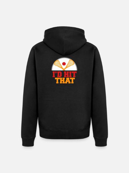 I'd Hit That Funny Lacrosse Player Humor Pun - Premium økologisk unisex-hættejakke - sort