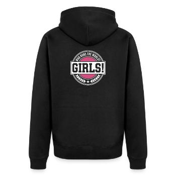 Women Power Who Runs The World Girls Power Girl - Unisex Premium Organic Zip Hoodie - black - Back - Nico (187cm)