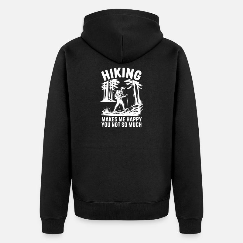 Drôle de randonnée citation randonneur - Veste à capuche bio Premium Unisexe - noir