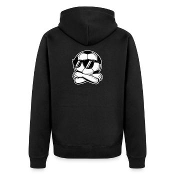 Smiley De Football Avec Lunettes De Soleil Et Croisé - Veste à capuche bio Premium Unisexe - noir - Dos - Nico (187cm)