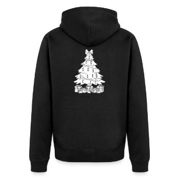Harmonica Musican Christmas Tree Harmonica - Unisex Premium Bio Zip Hoodie - Schwarz - Hinten - Nico (187cm)