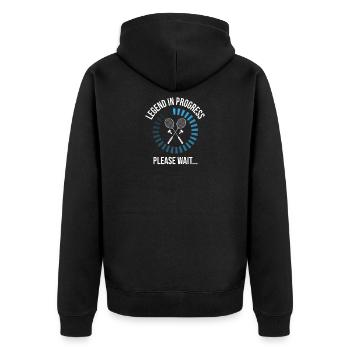 Badminton Legend Loading Bar Legend In Progress - Unisex Premium Organic Zip Hoodie - black - Back - Nico (187cm)