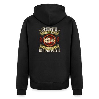 Ser tía es un honoror - Unisex Premium Bio Zip Hoodie - Schwarz - Hinten - Nico (187cm)