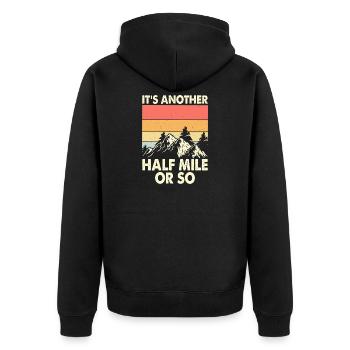Wandern Wanderer Bergsteiger Geschenk - Unisex Premium Bio Zip Hoodie - Schwarz - Hinten - Nico (187cm)