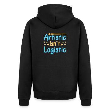 Artist Painter Graphic Artistic Isn ́t Logistic - Unisex Premium Organic Zip Hoodie - black - Back - Nico (187cm)
