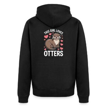 Otter Spruch Mädchen Lustiges Otter Geschenk - Unisex Premium Bio Zip Hoodie - Schwarz - Hinten - Nico (187cm)