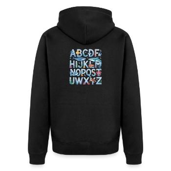 ABC Underwater World Alphabet Apprendre Fun pour - Veste à capuche bio Premium Unisexe - noir - Dos - Nico (187cm)