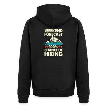Wandern Wanderer Bergsteiger Geschenk - Unisex Premium Bio Zip Hoodie - Schwarz - Hinten - Nico (187cm)