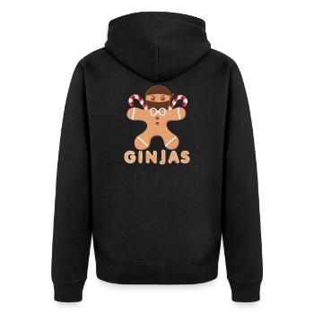 Masked gingerbread with frosting - Unisex Premium Organic Zip Hoodie - black - Back - Nico (187cm)