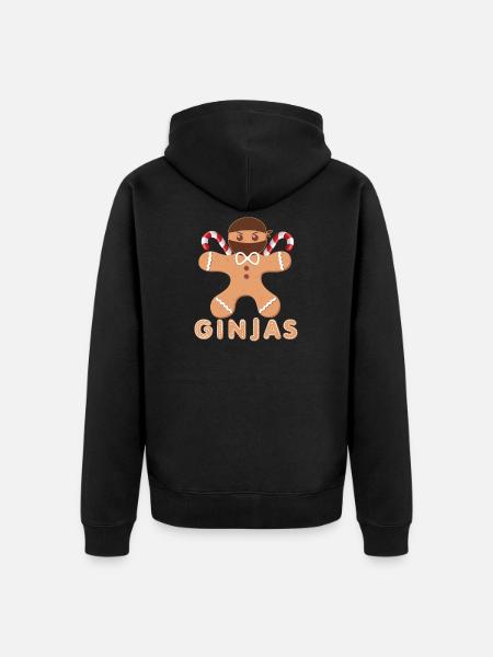Masked gingerbread with frosting - Unisex Premium Organic Zip Hoodie - black