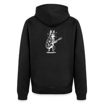 Musique Berger Allemand Guitariste Chien - Veste à capuche bio Premium Unisexe - noir - Dos - Nico (187cm)