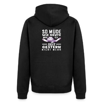 Aussi fatigué qu’aujourd’hui dicton de chat - Veste à capuche bio Premium Unisexe - noir - Dos - Nico (187cm)