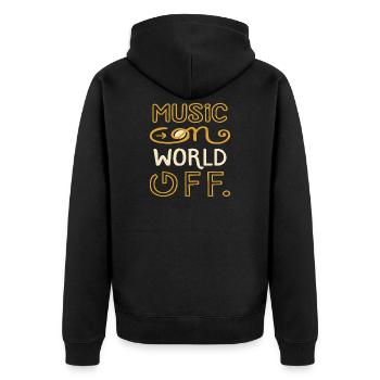 Musique sur Word Off - Fans de musique top Design - Veste à capuche bio Premium Unisexe - noir - Dos - Nico (187cm)