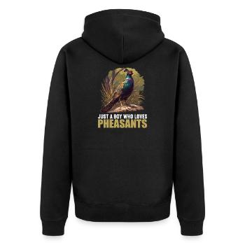 Pheasants Pheasant - Unisex Premium Organic Zip Hoodie - black - Back - Nico (187cm)